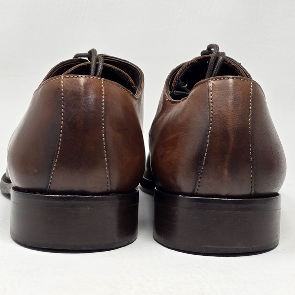 Marco Vittorio Plain-Toe Dress Shoe Men Sz 7.5 Brown Lace Made In Italy Preowned main image 4
